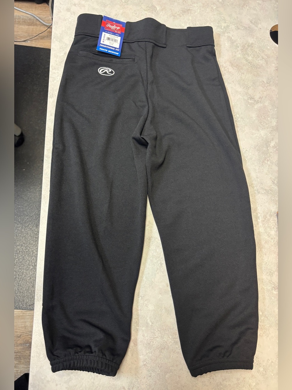 Rawlings Youth Medium Black Baseball Softball Pants Traditional Fit NWT